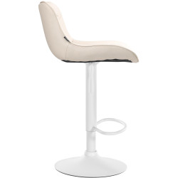 Lot de 2 tabourets de bar Vonore simili cuir crème