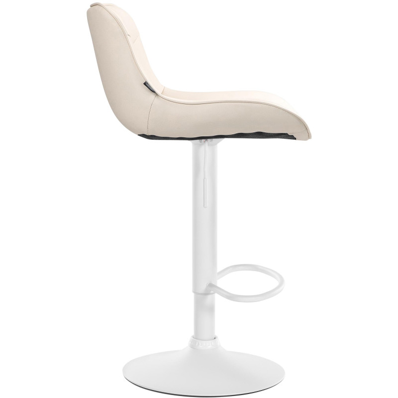 Lot de 2 tabourets de bar Vonore simili cuir crème