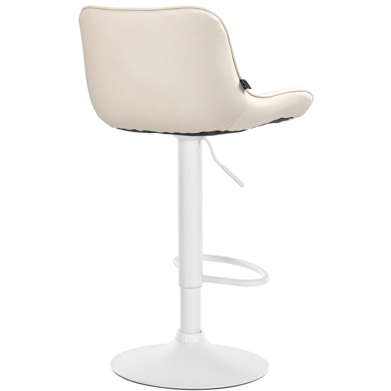 Lot de 2 tabourets de bar Vonore simili cuir crème