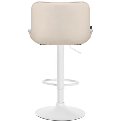 Lot de 2 tabourets de bar Vonore simili cuir crème