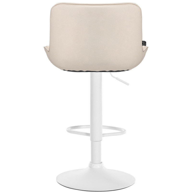 Lot de 2 tabourets de bar Vonore simili cuir crème