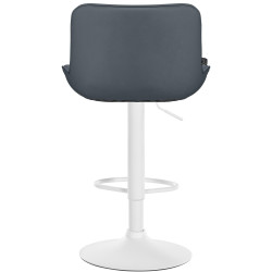 Lot de 2 tabourets de bar Vonore simili cuir gris