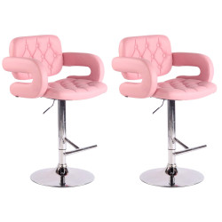 Lot de 2 tabourets de bar Dublin C rose