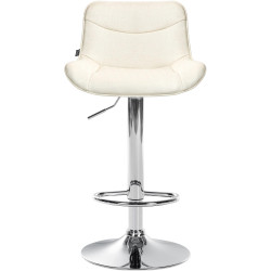 Lot de 2 tabourets de bar Vonore tissu chrome crème