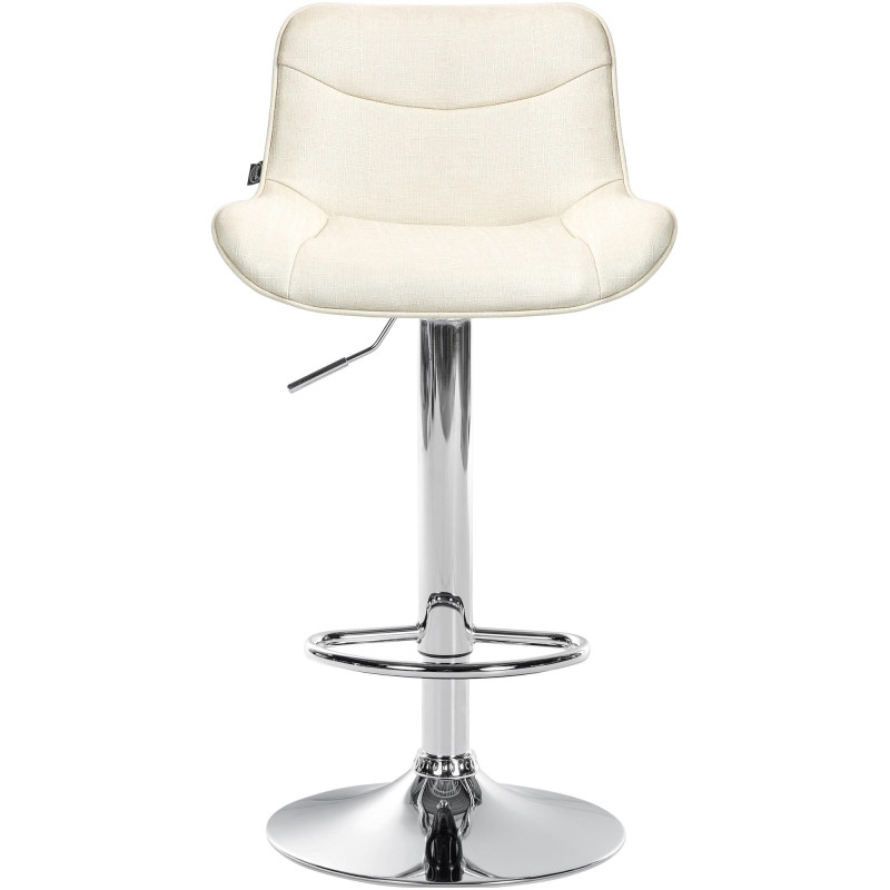 Lot de 2 tabourets de bar Vonore tissu chrome crème