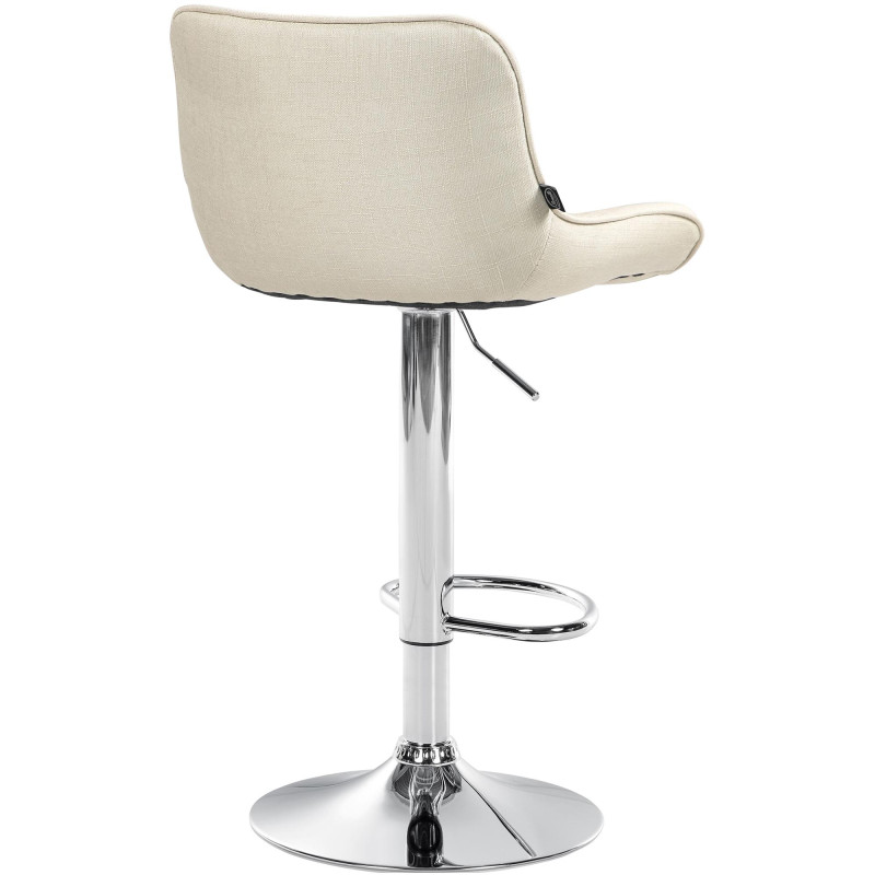 Lot de 2 tabourets de bar Vonore tissu chrome crème