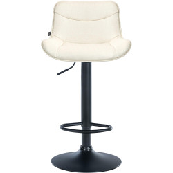 Lot de 2 tabourets de bar Vonore en tissu crème