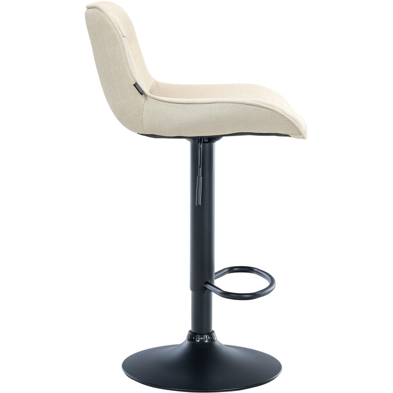Lot de 2 tabourets de bar Vonore en tissu crème