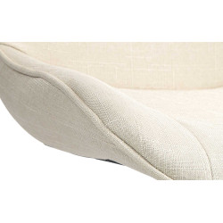Lot de 2 tabourets de bar Vonore en tissu crème
