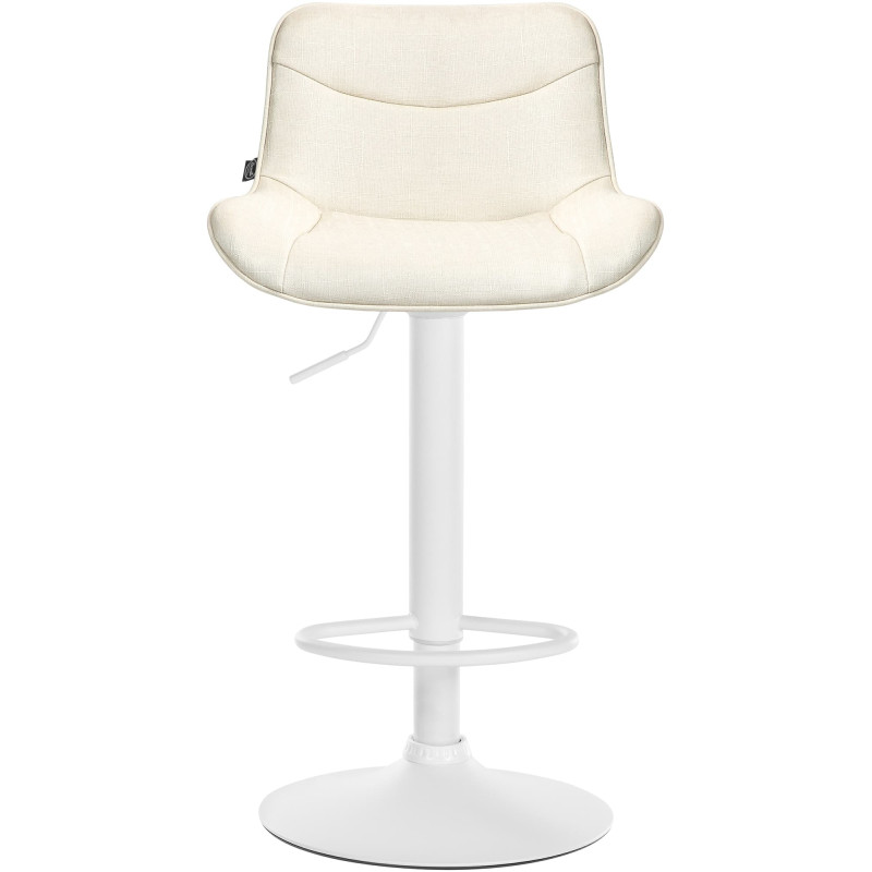 Lot de 2 tabourets de bar Vonore en tissu crème
