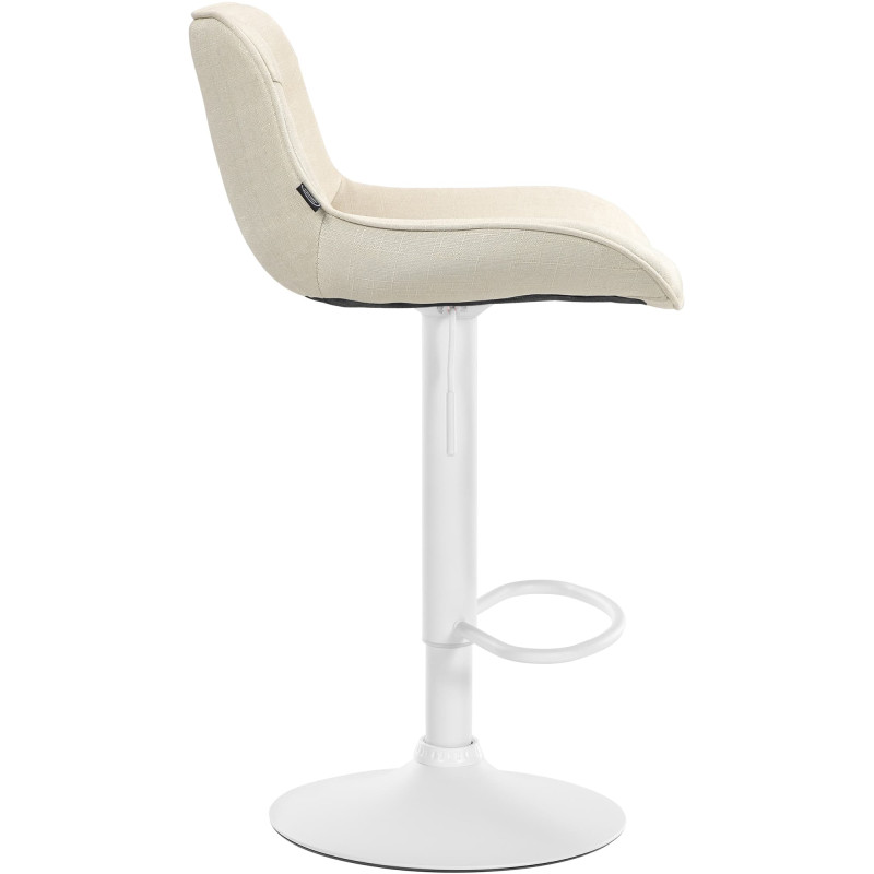 Lot de 2 tabourets de bar Vonore en tissu crème