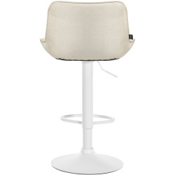Lot de 2 tabourets de bar Vonore en tissu crème