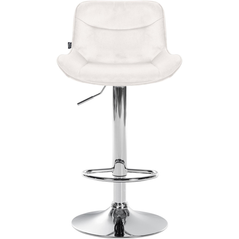 Lot de 2 tabourets de bar Vonore velours chrome crème