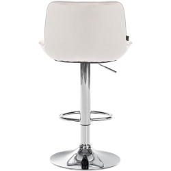 Lot de 2 tabourets de bar Vonore velours chrome crème