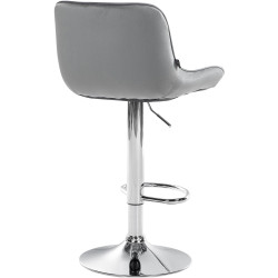 Lot de 2 tabourets de bar Vonore velours chrome gris