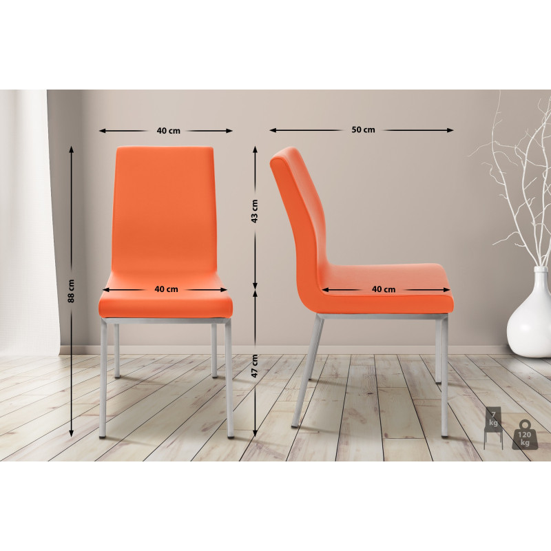 Chaise de salle à manger Colmar orange