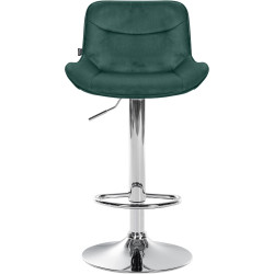 Lot de 2 tabourets de bar Vonore velours chrome vert