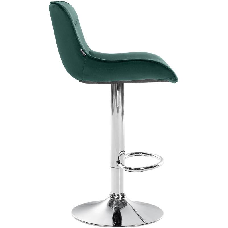 Lot de 2 tabourets de bar Vonore velours chrome vert