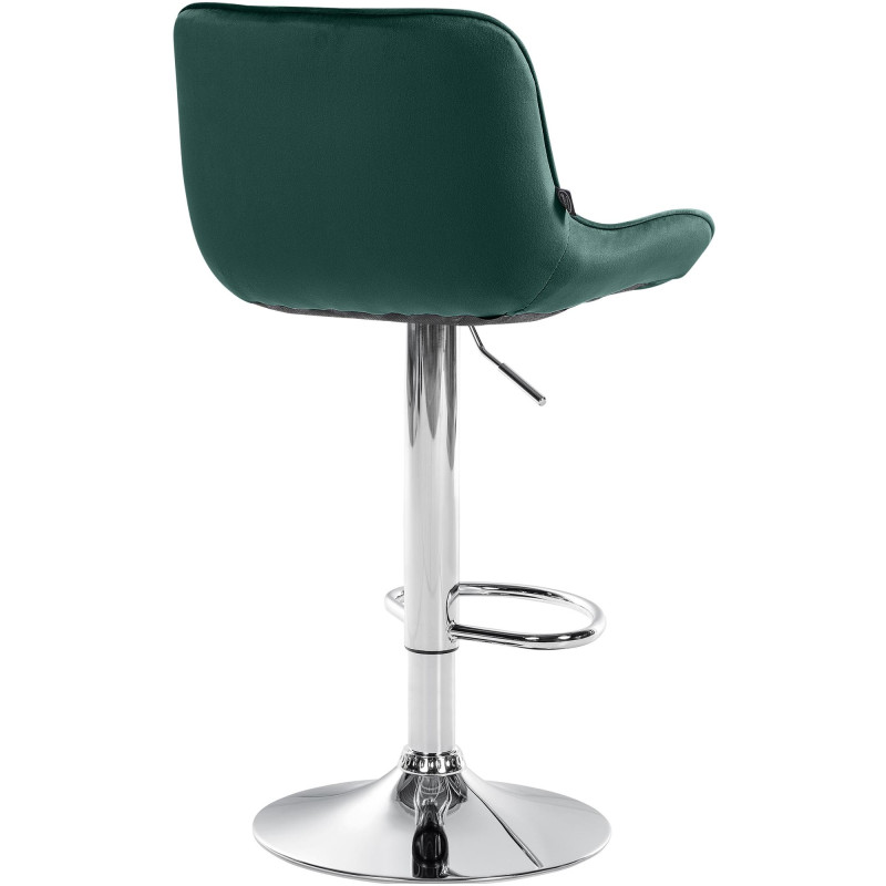 Lot de 2 tabourets de bar Vonore velours chrome vert