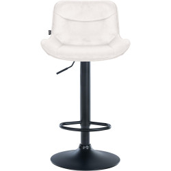 Lot de 2 tabourets de bar Vonore velours crème