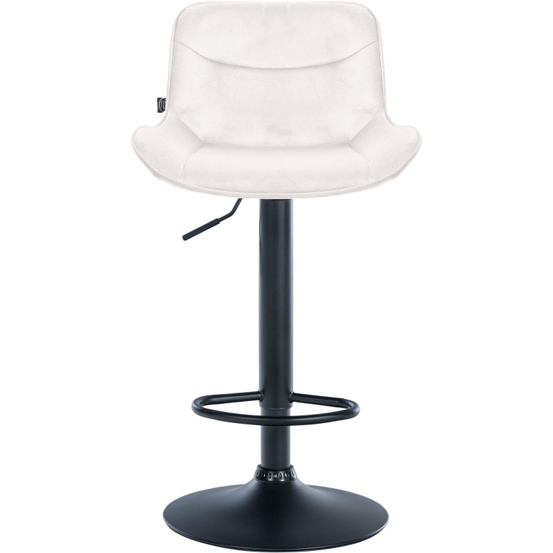 Lot de 2 tabourets de bar Vonore velours crème