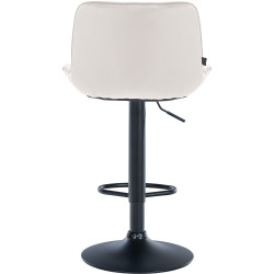 Lot de 2 tabourets de bar Vonore velours crème