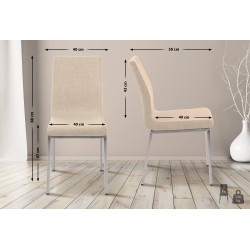 Chaise de salle à manger Colmar, tissu crème