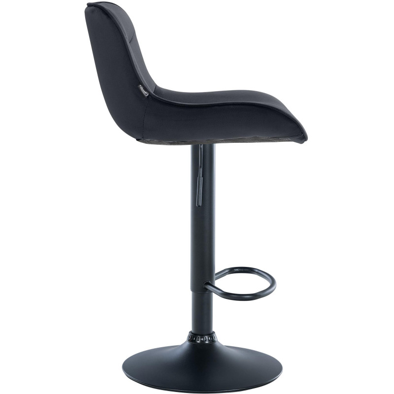 Lot de 2 tabourets de bar Vonore velours noir
