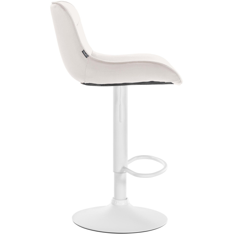 Lot de 2 tabourets de bar en velours Vonore crème