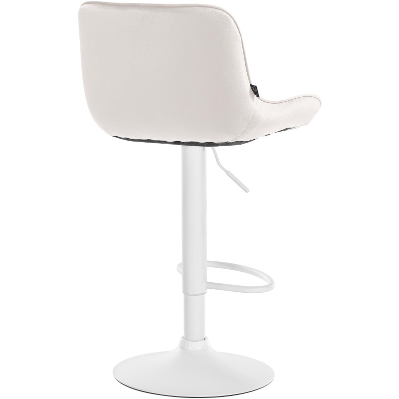 Lot de 2 tabourets de bar en velours Vonore crème