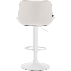 Lot de 2 tabourets de bar en velours Vonore crème