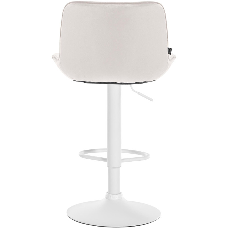 Lot de 2 tabourets de bar en velours Vonore crème