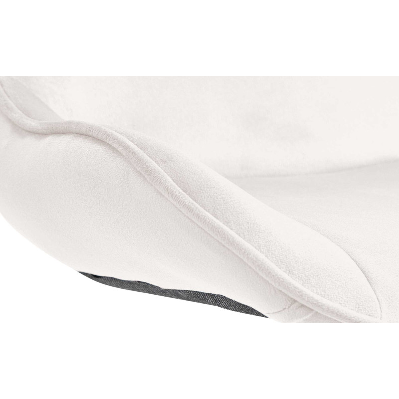 Lot de 2 tabourets de bar en velours Vonore crème