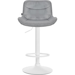 Lot de 2 tabourets de bar en velours Vonore gris