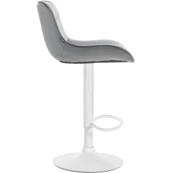 Lot de 2 tabourets de bar en velours Vonore gris