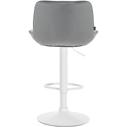 Lot de 2 tabourets de bar en velours Vonore gris