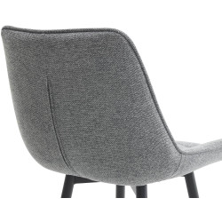Lot de 2 tabourets de bar en tissu Dartford gris