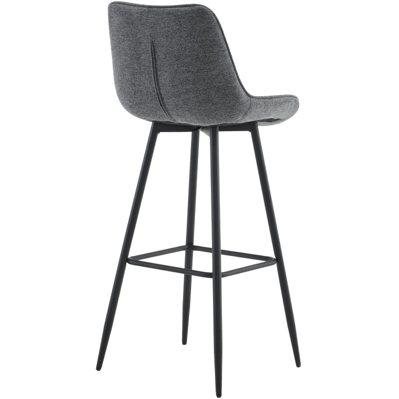 Lot de 2 tabourets de bar en tissu Dartford gris foncé