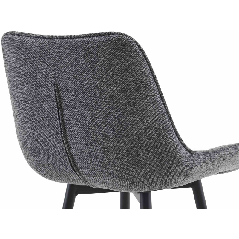 Lot de 2 tabourets de bar en tissu Dartford gris foncé