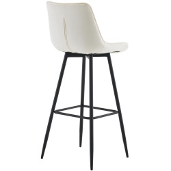 Lot de 2 tabourets de bar en velours Dartford crème