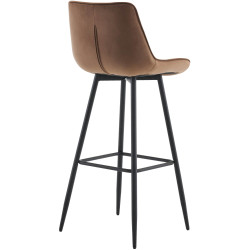 Lot de 2 tabourets de bar en velours Dartford brun