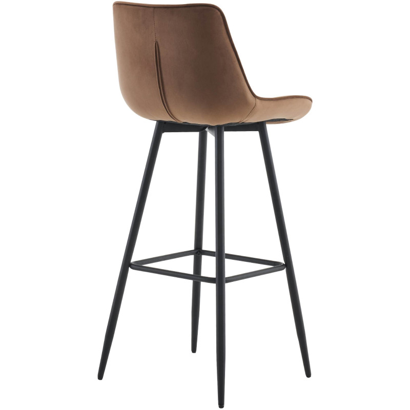 Lot de 2 tabourets de bar en velours Dartford brun