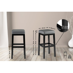 Tabouret de bar Taylor B80 gris