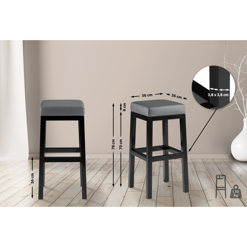 Tabouret de bar Taylor B80 gris