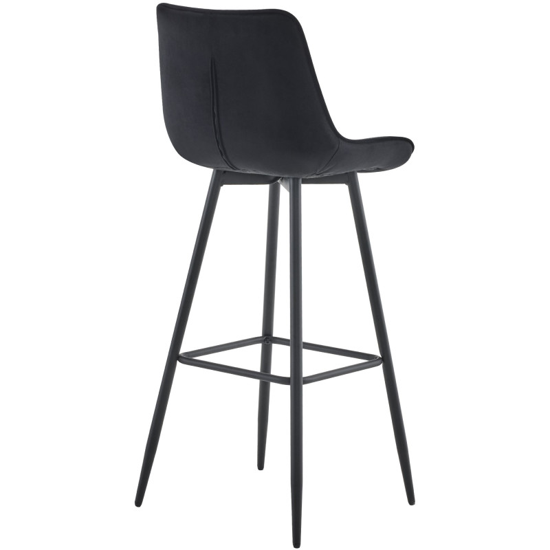 Lot de 2 tabourets de bar en velours Dartford noir