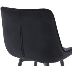 Lot de 2 tabourets de bar en velours Dartford noir