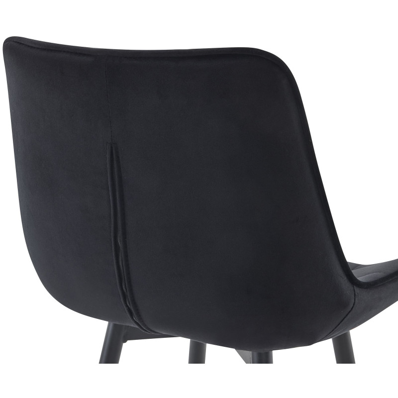 Lot de 2 tabourets de bar en velours Dartford noir