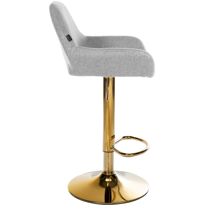 Tabouret de bar Braga en tissu doré gris