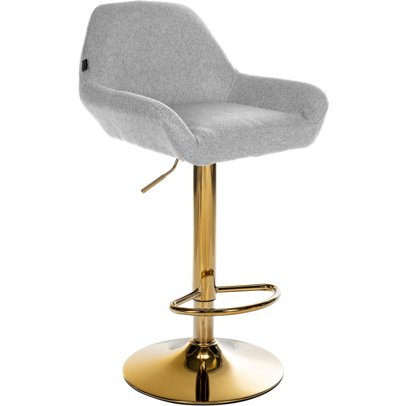 Tabouret de bar Braga en tissu doré gris