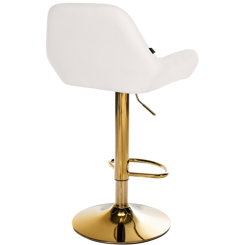 Lot de 2 tabourets de bar Braga Gold simili cuir blanc